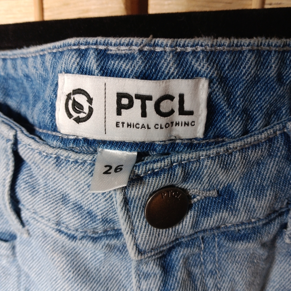 PTCL Elegant Light Blue Women's Wide Leg Jeans High Rise Flared 27 26 Small - Picture 6 of 8